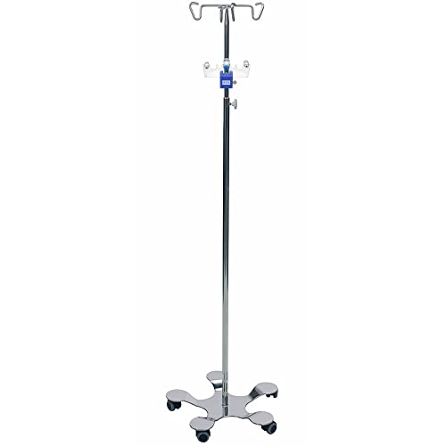 AHS American Hospital Supply Medicine Vial Holder Blue Base Transparent Hands Free Medication Vial Stand with 7 Slots Optional Safety Lid | Medical Supplies & Equipment - style: IV Pole