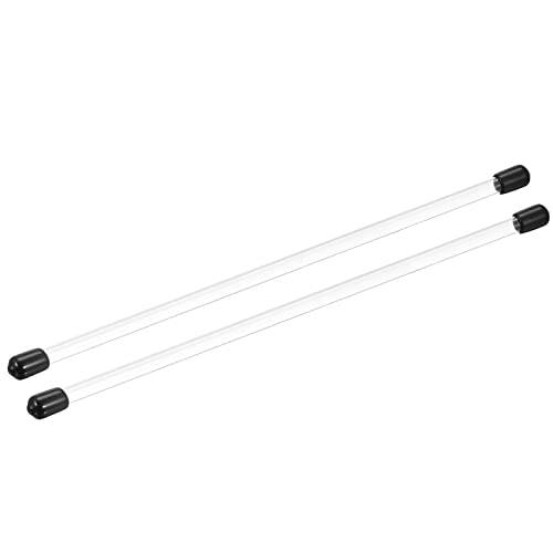 PATIKIL Clear Rigid Tube Round Plastic Tubing with Black Rubber Caps Polycarbonate Water Pipe, 305mm/ 12 Inch Length, 4mmx5mm/0.16"x0.2", 2 Set - color: Black,Clear, size: 0.16"x0.2"