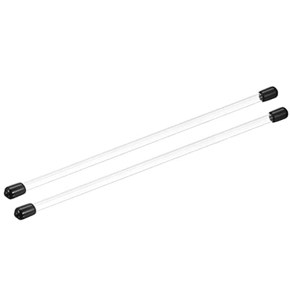 PATIKIL Clear Rigid Tube Round Plastic Tubing with Black Rubber Caps Polycarbonate Water Pipe, 305mm/ 12 Inch Length, 4mmx5mm/0.16"x0.2", 2 Set - color: Black,Clear, size: 0.16"x0.2"