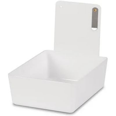 4/Pk Dental Lab Pan Medium Plastic Dental Medical Pro Lab Working Pan with Stainless Steel Clip (White) - color: White