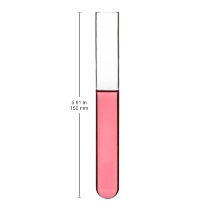 XCD Borosilicate Glass Test Tubes, 20 mm O.D. x 150 mm Length, Cylindrical Bottom and Flared Top Lip for Lab Heating and Reactions, 20-Pack - size: 20x150 mm