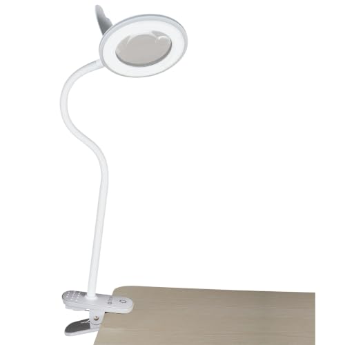 OttLite Lighted ClearSun LED Magnifier Clip Lamp, White - color: White