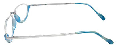 Calabria 309 Compact Folding Reading Glasses Mens Womend Trendy Semi-Rimless Foldable Pocket Readers Eyeglasses w/Hard Case - color: Blueberry