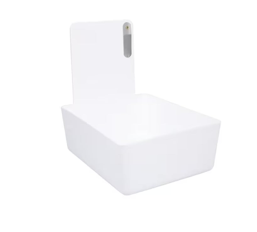 4/Pk Dental Lab Pan Medium Plastic Dental Medical Pro Lab Working Pan with Stainless Steel Clip (White) - color: White