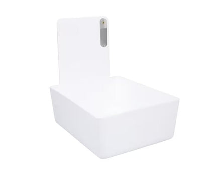 4/Pk Dental Lab Pan Medium Plastic Dental Medical Pro Lab Working Pan with Stainless Steel Clip (White) - color: White