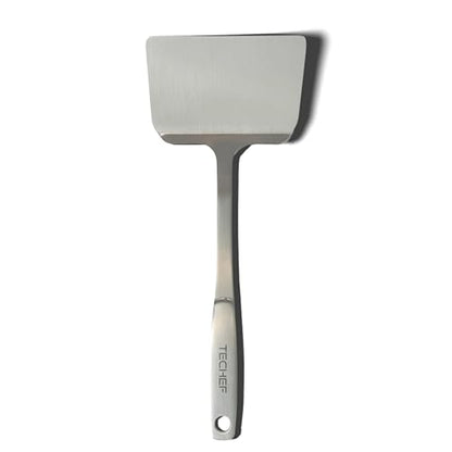 TECHEF - ChefCore 304 Stainless Steel Solid Turner Spatula with Ergonomic Handle, One-Piece Unibody Design, Rustproof & Heat Resistant, 10.5" Serving Utensil – Made in Korea - size: Solid Turner