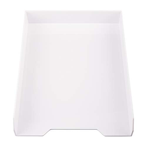 JAM PAPER Stackable Paper Trays - White - Desktop Document, Letter, & File Organizer Tray - Sold Individually - color: White, size: Pack of One (1) Tray