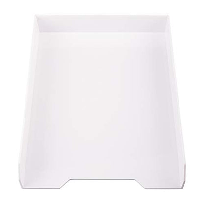 JAM PAPER Stackable Paper Trays - White - Desktop Document, Letter, & File Organizer Tray - Sold Individually - color: White, size: Pack of One (1) Tray