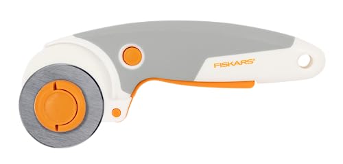 Fiskars 45mm Curved Stick Easy-Change SoftGrip Rotary Cutter for Fabric - color: Easy Change, size: 45mm