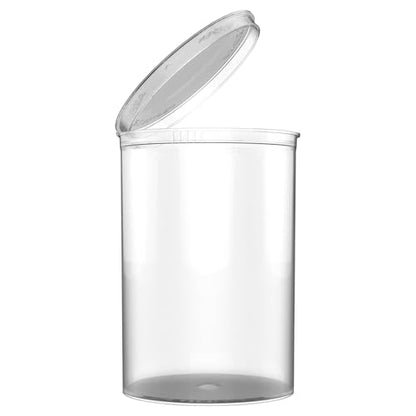 Dragon Chewer 160 Dram CR Plastic Packaging Pop Top Containers - Child Resistant Travel Holder Vial Bottles - 33 qty (Clear) - color: Clear