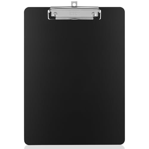 ZCZN Metal Clipboard, 12 x 9 Inches Aluminum Clipboards, A4 Letter Sizer Document Holder with Low Profile Clip, Suitable for School, Office, Jobsite or Medical Staff, Black