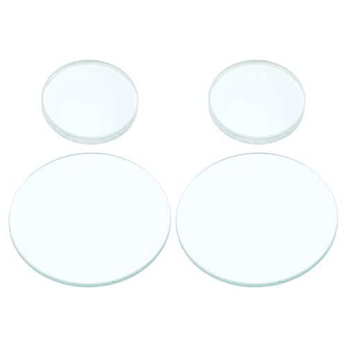 PATIKIL Convex Lens, 300-75mm Focal Length 50/30mm (1.97/1.18") Diameter Round Glass Magnifying Telescope Lens Trial Set Ground Edge for Lab Physics Class Optics, 4 Pcs - size: 300/-75mm FL, 50/30mm Dia.