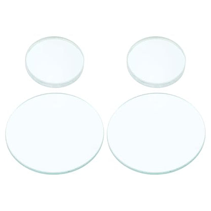 PATIKIL Convex Lens, 300-75mm Focal Length 50/30mm (1.97/1.18") Diameter Round Glass Magnifying Telescope Lens Trial Set Ground Edge for Lab Physics Class Optics, 4 Pcs - size: 300/-75mm FL, 50/30mm Dia.