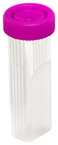 Caplugs Evergreen 240-5400-L8K Pap Series Pap Smear Slide-Fix Jars, 1000 Pack, Diameter 30 mm x Height 98 mm, 30 mL Capacity, Disposable Slide-Fix Jars with Fuchsia Polyethylene Cap
