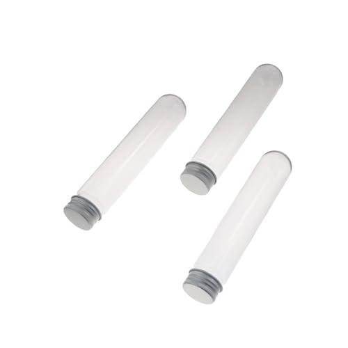 Pokinge 80ml Plastic Test Tube clear Refillable Bottle Transparent Candy Containers Storage Tube Bath Salts Vial Cosmetic Bottle with Aluminum Caps (10 pcs)(silver)