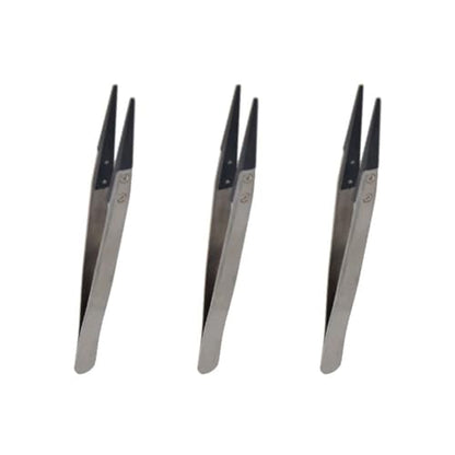 Utoolmart 3 pcs ESD-00 Precision Anti-Static Carbon Fiber Tweezers Stainless Steel Tweezers for Craft Jewelry Electronics - color: 3pcs, size: ESD-00