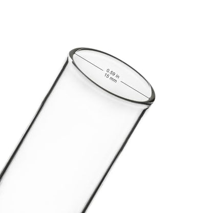 XCD Borosilicate Glass Test Tubes, 20 mm O.D. x 150 mm Length, Cylindrical Bottom and Flared Top Lip for Lab Heating and Reactions, 20-Pack - size: 20x150 mm