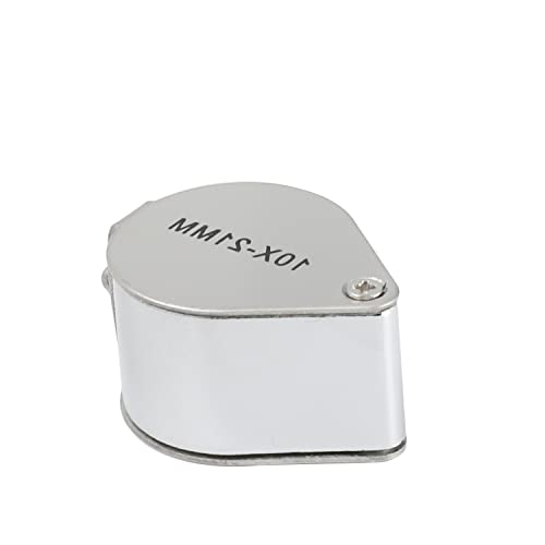 Othmro 1Pcs Magnifier 10X Lens Diameter 21mm Whistle Shape Foldable Jewelry Loupe Magnifying Glass Silver - color: 10 X/21mm