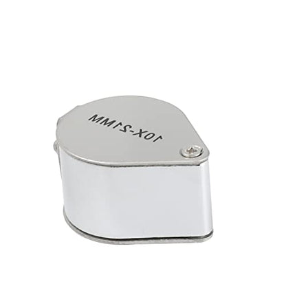 Othmro 1Pcs Magnifier 10X Lens Diameter 21mm Whistle Shape Foldable Jewelry Loupe Magnifying Glass Silver - color: 10 X/21mm