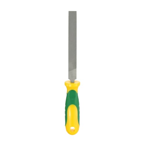 HARFINGTON Flat Thin Cut File 4" Double Cut Teeth High Carbon Steel Hand Rasp File with Plastic Handle for Metal Wood Deburring Removing - style: Thin