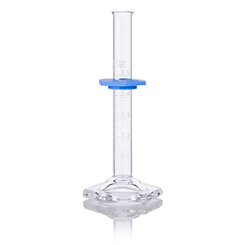 Graduated Cylinder, Globe Glass, 5mL, Class A, to Deliver (TD), Dual Grads, 3.3 Borosilicate Glass, ASTM E1272, 1/Box - size: 5 mL