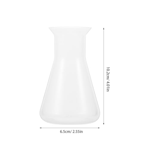 GLEAVI 6Pcs Plastic Erlenmeyer Flask Set 100 Ml Graduated Lab Flasks with Narrow Neck Conical Bottle for Mixing Measuring Chemicals and Kitchen Seasoning