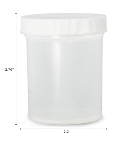 Qorpak PLC-03701 Polypropylene Jar with 58-400 White Unlined Cap, Natural, 4oz Capacity, 56mm OD x 70mm Height (Case of 36)
