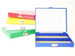 100 Capacity Slide Storage Box, Yellow. 97-0129 - color: Yellow, size: 100 Capacity