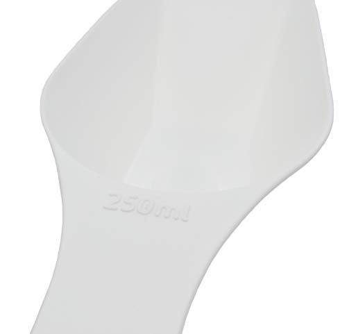 EISCO 6PK Scoops, 250ml (8.5oz) - Polypropylene Plastic - Flat Bottom - Excellent for Measuring & Weighing - Autoclavable