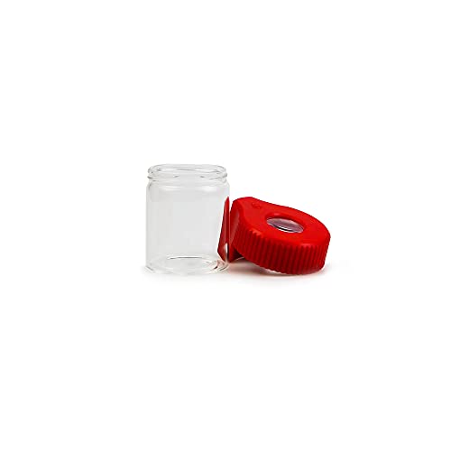 Magnifying Viewing Jar with LED Light, Airtight Transparent Glass Storage Jars, Rechargeable LED Lit Lid Container (Red) - color: Red