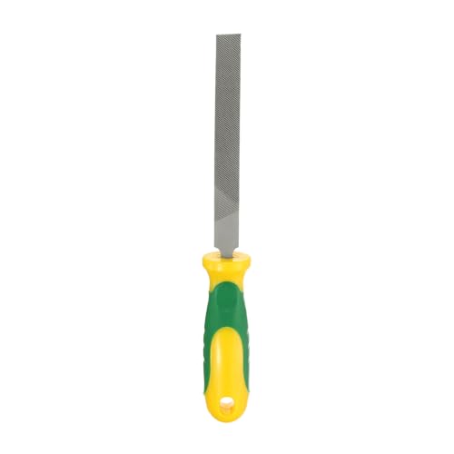 HARFINGTON Flat Coarse Cut File 4" Double Cut Teeth High Carbon Steel Hand Rasp File with Plastic Handle for Metal Wood Deburring Removing - style: Coarse