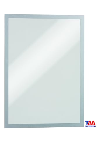 Durable Duraframe Sign Holder, Self-Adhesive, Silver, Tabloid Size, 2 Pack - color: Silver, size: Tabloid, 11" x 17"