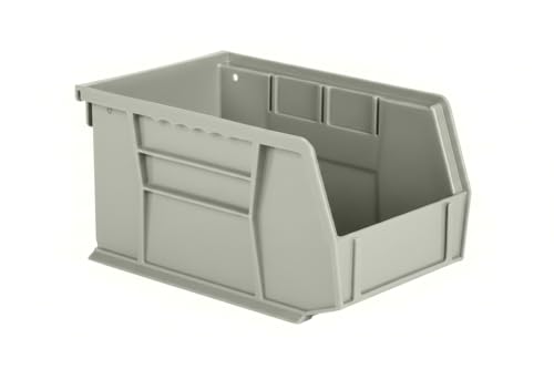 9.5" x 6" x 5" (6 Pack) Plastic Stackable Storage Bin, Gray/Brown - color: Gray/Brown, size: 6 Pack