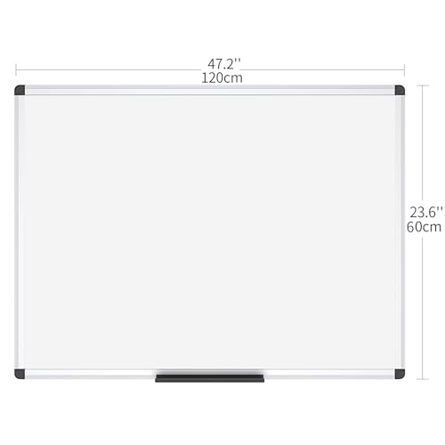 VIZ-PRO Magnetic Whiteboard, 48 x 24 Inches, Dry Erase Board for Wall - size: 48"W x 24"H