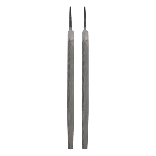 HARFINGTON 2pcs Triangle Coarse Teeth Cut File 12" Double Cut Teeth High Carbon Steel Hand Rasp File Without Handle for Metal Wood Deburring Removing - size: 12", style: Coarse