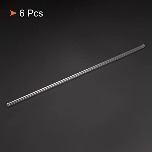 MECCANIXITY 3.3 Borosilicate Glass Stick 9.84" Length 4mm Dia Stir Rod Mixing Tools with Both Ends Round for Lab Kitchen Science 6Pcs - size: 9.84"