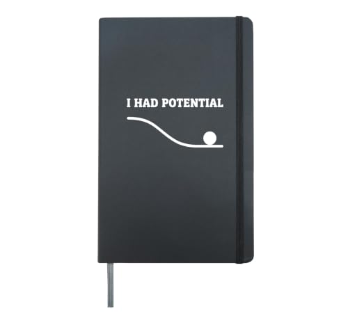I Had Potential Funny Science Physics Nerd Pun Hardcover Journal, Black