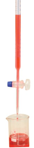 Eisco Labs Borosilicate Burette w/Glass Stopcock - 50mL Cap., 0.1mL Grad - White Graduations