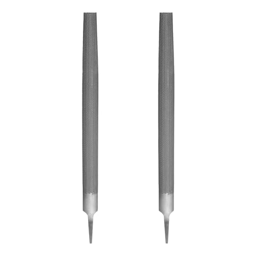 HARFINGTON 2pcs 12" Half Round Medium Cut File Double Cut Teeth Medium Metal File High Carbon Steel T12 without Handle for Metal Wood Tool Sharpener, Gray - size: 12"