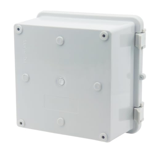 Junction Box, Hinged Cover IP67 Waterproof ABS Project Box with 2 NPT 1/2" Cable Gland, Electrical Box Enclosure with Mounting Plate & Wall Bracket 5.9 x 5.9 x 3.5inch(150x150x90mm) - color: Grey, size: 5.9"x5.9"x3.5"