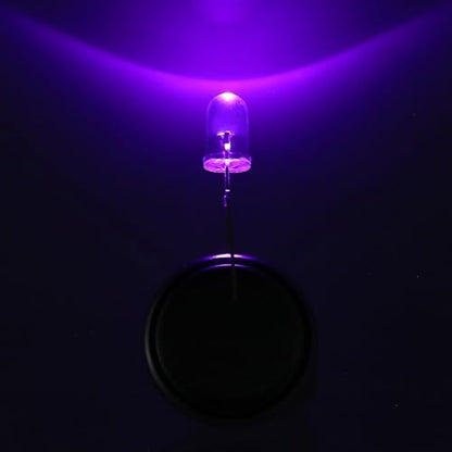 EBOOT 100 Pcs Clear Light Emitting Diodes Bulbs LED Lamp,5mm,Purple - color: Purple