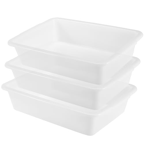 3 Pcs Polypropylene Lab Trays, 16.15 x 11.43 x 3.55 inch - size: 16.15" x 11.43" x 3.55"