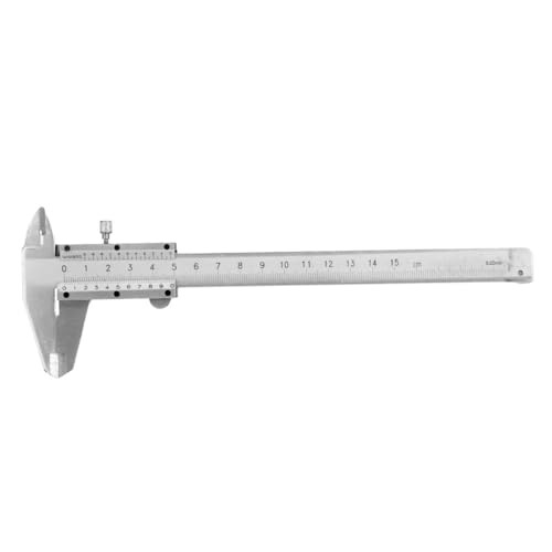 6IN Vernier Caliper,Carbon Steel Metric 0-150mm Manual Micrometer Caliper,0.02mm Accuracy Measuring Tool for Inside,Outside,Depth & Step Size