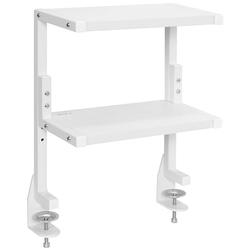 VIVO White Clamp-on 13 inch 2-Tier Desk Shelf, STAND-SHELF2CW - color: White, size: 13 inch