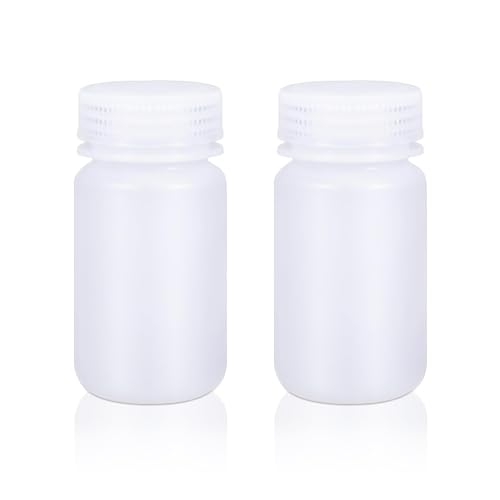 4.2 oz Wide Mouth Lab Reagent Container, Sealed Leak-proof Translucent HDPE, Pill & Water Sample Bottle (2 Pcs) - color: Translucent, size: 4.2oz(125ml)