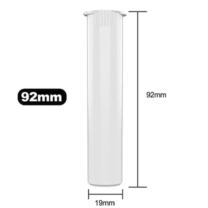 92mm CR Plastic Packaging Pop Top Tubes - Child Resistant Travel Holder Vial Containers - 700 qty (White) - color: White