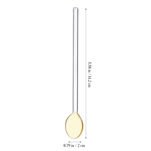 CLISPEED Glass Spoons Soda Stirrers Six Piece Long Handle Set
