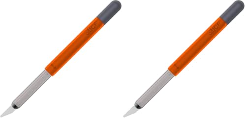 Slice 10518 Craft Knife, Finger-Friendly Edge, Safer Choice, Never Rusts, Lasts 11x Longer Than Metal, Precision Cutting, Never-Lost Safety Cap (Pack of 2) - size: 2 Pack