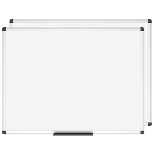 VIZ-PRO Magnetic Dry Erase White Board for Wall, 48 x 36 Inches, 2 Pack - size: 2 Pack 48 X 36 Inches