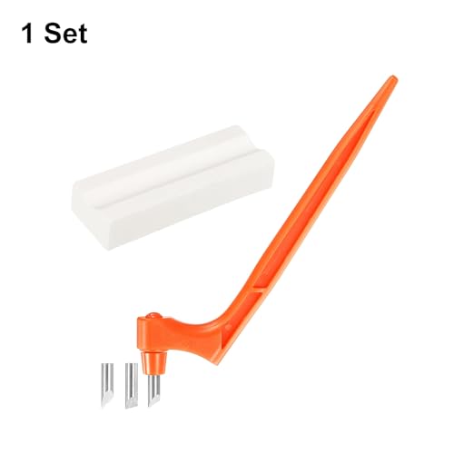 HARFINGTON Craft Cutting Tools 15/30/45 Degree Blades 360 Degree Rotating Blade Stainless Steel Cutter Pen Knife with Sharpening Stone for DIY Crafts Stencils Scrapbooks, Orange - color: Orange
